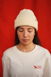 Short Beanie Natur Weiss