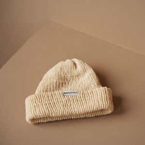 Short Beanie Natur Weiss