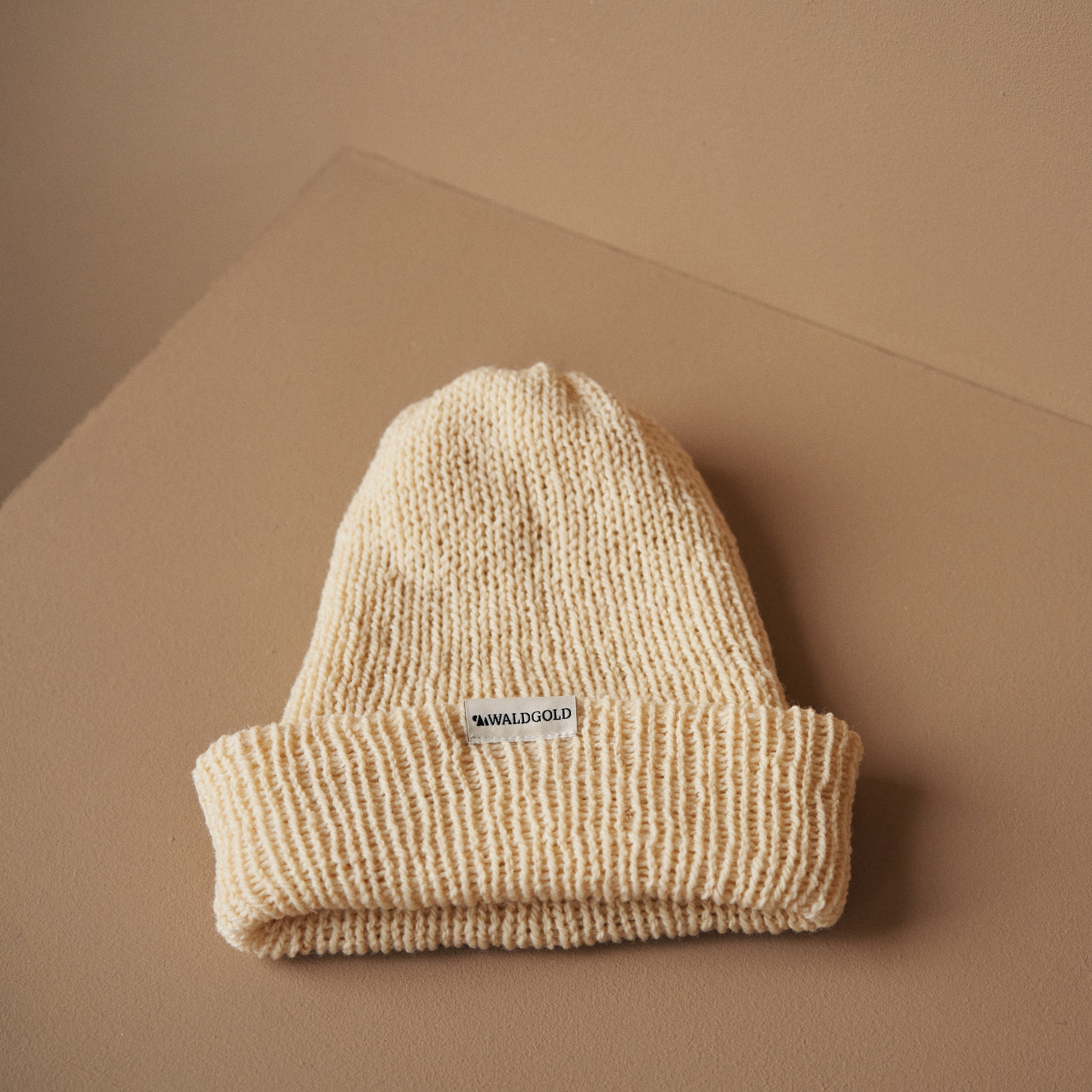 Long Beanie Natur Weiss