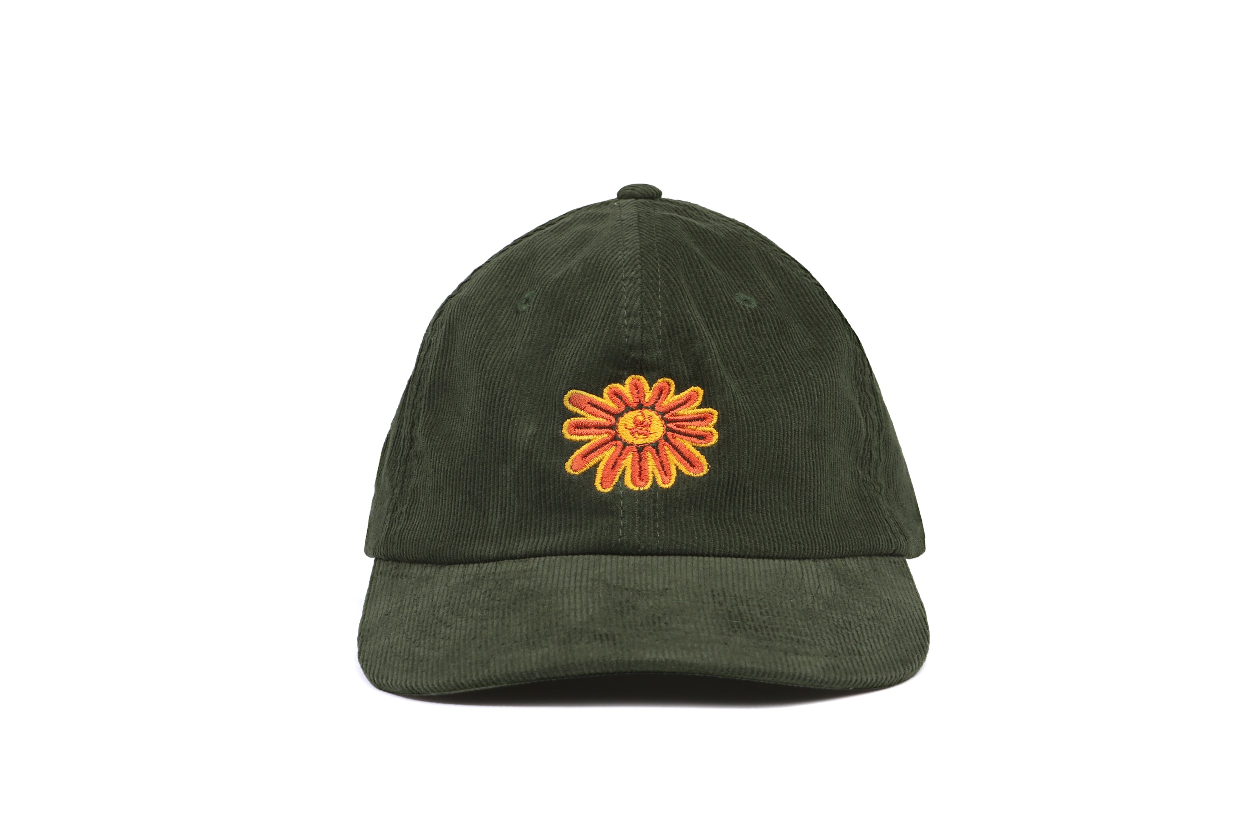 Flower Corduroy Cap Green