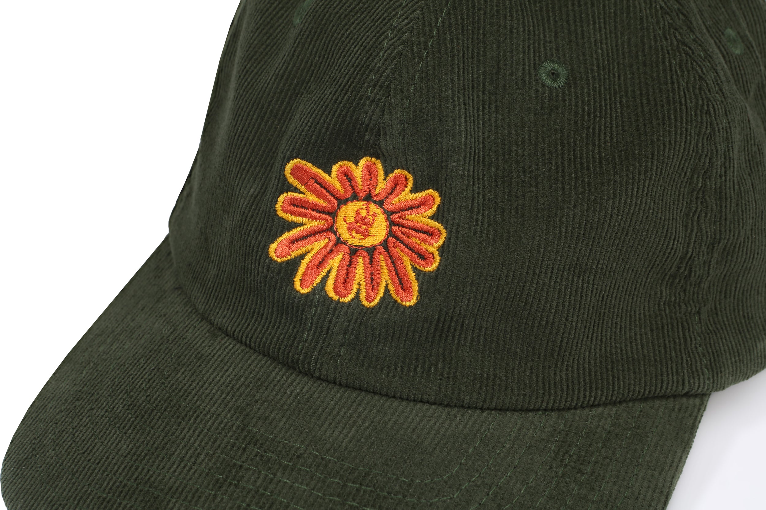 Flower Corduroy Cap Green